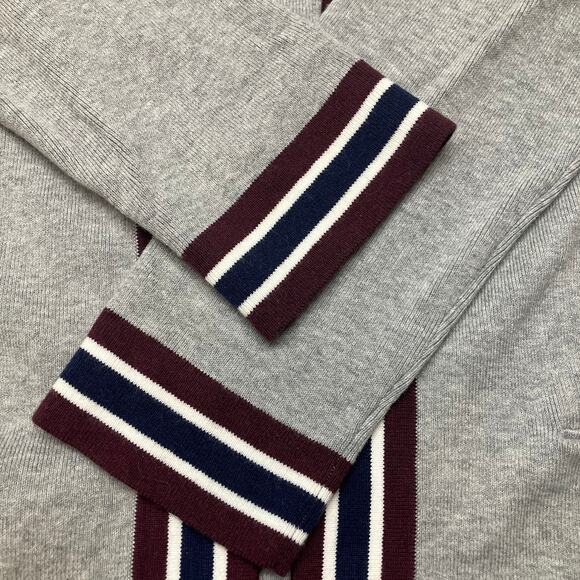 Halogen Gray Varsity Stripe Open Cardigan Duster Pockets Women's Size 1 (14/16) - Picture 9 of 10